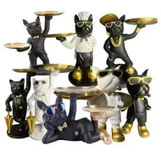 Estátua Decorativa de Bulldog para Casa – Objetos de Decoração em Vários Modelos