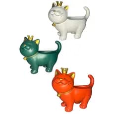 Enfeite Gato Sorridente Estatua Decoracao Vaso Porta Chave Sala Estilo