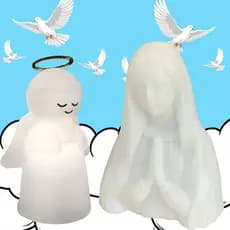 Luminária Decorativa Religiosa Santa e Anjo para Quarto e Sala – Lâmpada Inclusa