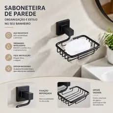 Porta Toalha Argola Banheiro Aço Inox Preto Fosco Não Enferruja Alta Durabilidade Instalação Fácil