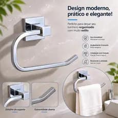 Porta-toalhas Aço Inox - Para Toalha e Papel, Envio Imediato
