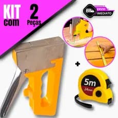 Kit Grampeador Tapeceiro + Trena 5M – Perfeito para Pequenos Reparos