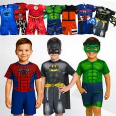 Fantasia Infantil Masculina Herói com Máscara Roupa Curta para Festa