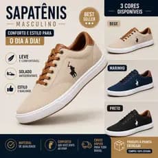 Kit Sapatênis Masculino Casual Confortável  Trabalho Dia a Dia.