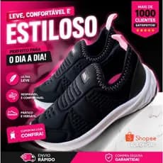 Tênis Infantil Feminino Batatinha Casual Confortável Leve Menina Preto Rosa 28 ao 35.