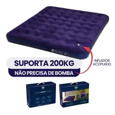 Colchão Inflável King Size com Inflador Embutido Mor + Kit Reparo