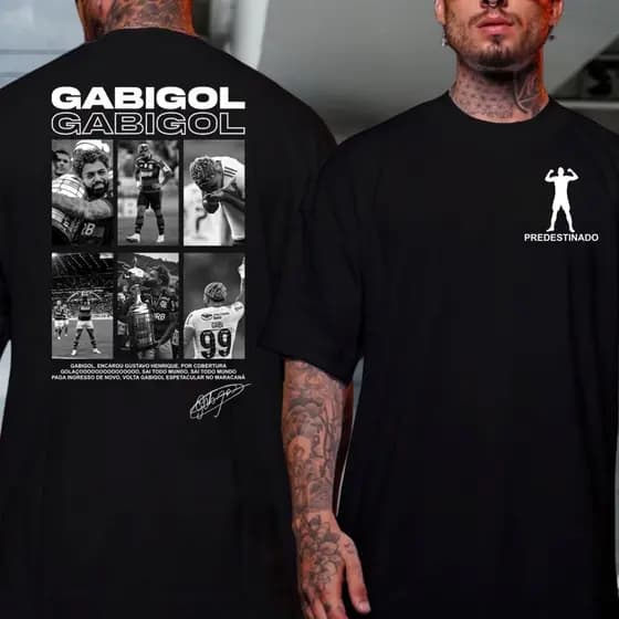 Camiseta Atacante Gabigol Futebol Predestinado Libertadores Jogador 100% Algodão
