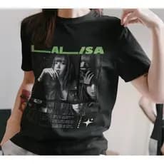 Camiseta T-shirt Unissex Algodão Grupo Kpop Blackpink Lalisa Lisa Manoban Idol sweatshirt