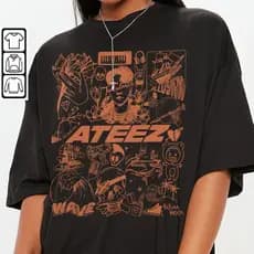 Camiseta T-shirt Unissex Algodão Ateez Grupo Kpop sweatshirt