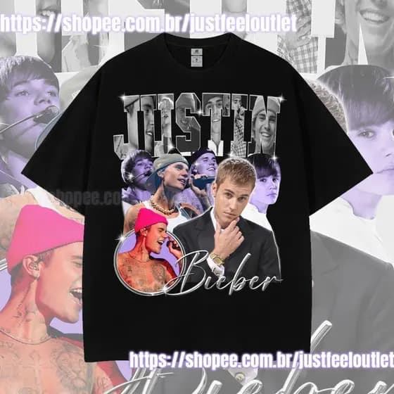 Camiseta T-shirt Unissex Algodão Camisa Justin Bieber belieber 90's Vintage 30.1 2025