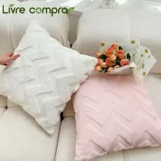 kit4 Capa de almofada pelinhos pelucia zig zag