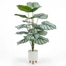 Planta Artificial 115cm Grande Decorativa 18 Folhas Verde Realista Sala Interior Sem Vaso