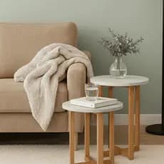 NOVIDADE Mesas de Apoio Elegance Redondas MDF Branco 40cm e 50cm