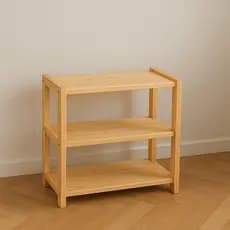 Estante Infantil de Madeira Pinus – Organizador com 3 Prateleiras para Quarto Montessori