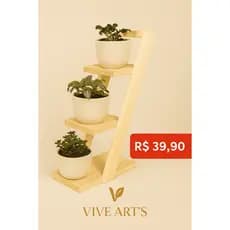 Suporte para plantas de mesa de 3 níveis, resistente e para quarto, cabeceira, sala de estudo