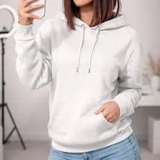 Blusa De Frio Moletom Feminino Liso Look Básico Versátil Casual Chic Casaco Com Capuz Algodão