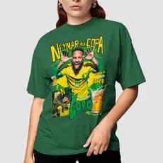 Camisa Neymar Brasil Menino Ney Copa Do Mundo Camiseta Unissex Personalizada Algodão Premium