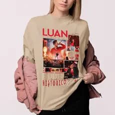Blusa Feminina Luan Santana Registro Histórico Dvd Turnê Camisa Fã Luanete Camiseta Algodão 30.1