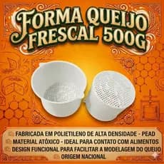 Forma para Queijo Frescal e Ricota | 500g | Alta Qualidade