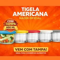Pote de Vidro Nadir 600ml c/ Tampa–Tigela Americana Original Multiuso Micro-ondas, Freezer e etc