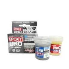 Super Cola Epoxi Alta Temperatura Uno Solda Fria Aluminio 100g