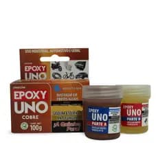 Super Cola Epoxi Alta Temperatura Uno Solda Fria Cobre 100g