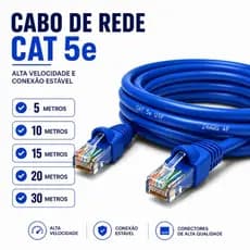 Cabo de Rede RJ45 Cat5e Internet Montado 5m 10m 15m 20m 30m Conexão Alta Velocidade