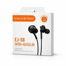 H'maston Fone De Ouvido EJ-S8 P2 Com Microfone Preto 1.2 Metros