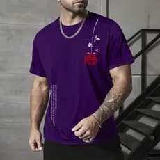 T-shirt Poesia Floral Camisa Masculina Manfinity Inspiração Camiseta Street Wear 100% Algodão