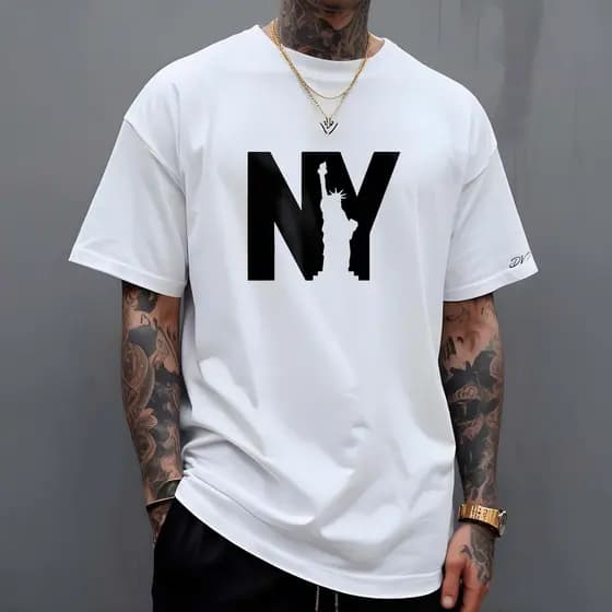 Camiseta T-Shirt NY LIBERTY Camisa100% Algodão Street Wear