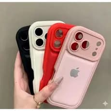 Capa de telefone de couro com almofada de ar 3D iPhone 17 17ProMax Air 11 16 15 14 13 12 Pro Max