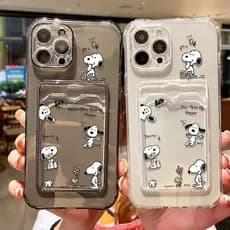 Capinha iphone 17 17Pro 17ProMax Air 11/12/13/14/15/16 Pro max,Capa para cartão,pode conter Snoopy