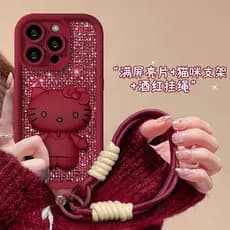 Capa de telefone HelloKitty Mirror Flash , iPhone 17 17ProMax Air 11 16 15 14 13 12 Pro Max Plus