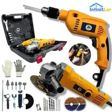 Kit de Ferramentas Shell SH (25 Peças) – Multifuncional para Cortar, Moer Parafusos e Trabalhos de Lixadeira