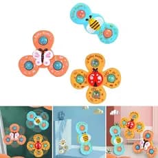 Kit 3 Brinquedo Sensorial Infantil - Ventosa Gira Spinner Estimulação Visual e Aprendizado