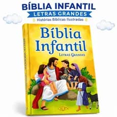 Bíblia Infantil Letras Grandes Capa Dura Ilustrada Livro Bíblico Colorido Crianças