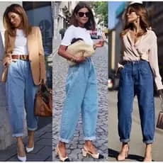 Anaoffice 8208 8207 calca jeans mom com rasacada
