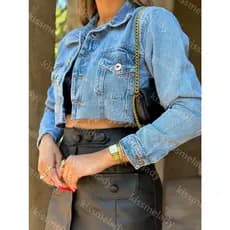 SainaOffece 8036 jaqueta jeans feminina casaco blusa casaco bulsas feminina de frio manga longa 8036-2