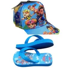 Chinelo infantil mais boné masculino da patrulha canina , qualidade e preço para seu filho , novidade