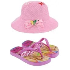 Chinelo infantil menina da Barbie e chapéu feminino , infantil , qualidade que sua filha precisa e merece , lançamento