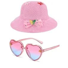 Chapéu infantil menina e oculos feminino para crianças com estilo , perfeito para presentear sua criança , lançamento
