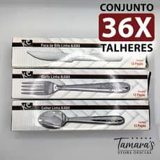 Talheres conjunto Garfo Faca Colher Inox 36 Pecas Restaurante Buffet Faqueiro / Talheres