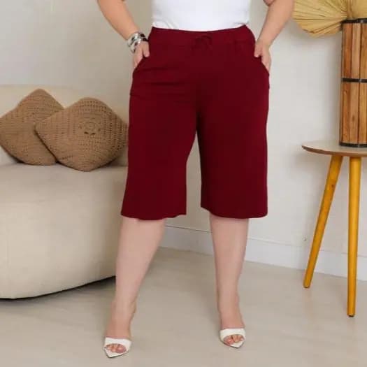 CALÇA PANTACOURT FEMININA PLUS SIZE G1 G2 TECIDO VISCOLYCRA CONFORTÁVEL CASUAL COM BOLSOS