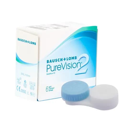 Lentes de Contato PureVision 2 Incolor Mensal Com Grau + Estojo - Bausch + Lomb