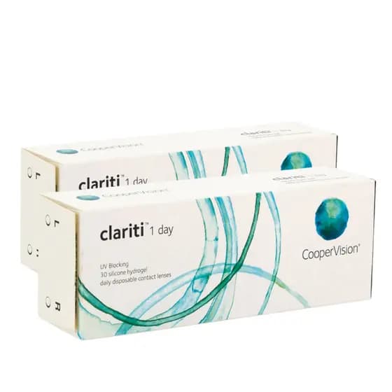 Kit 2 Caixas Lentes de Contato Clariti 1 Day Incolor Diária Com Grau - CooperVision