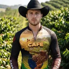 Camisa Agro Grão de Café Patriota Com Proteção Solar UV+50