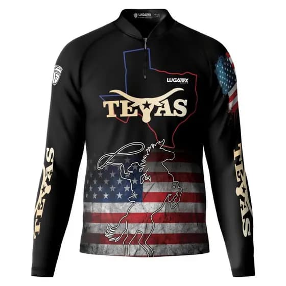 Camisa Camiseta Agro Texas Longhorn Fazendeiro com Proteção Solar UV50+