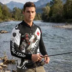 Camisa de Time Pesca Vasco Cruzmaltino com Proteção Solar UV50+