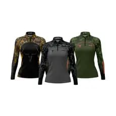Camisa Camiseta Agro Feminina Longhorn Lugatex Sports Camuflada Proteção Solar UV50+