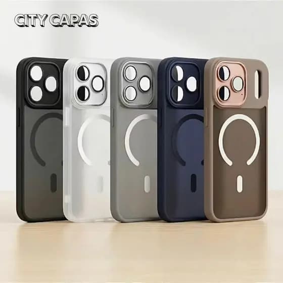 City Capas - Capinha iPhone 17 16 15 14 13 PRO MAX PLUS Magnética Proteção Câmera Fosca Anti-impacto